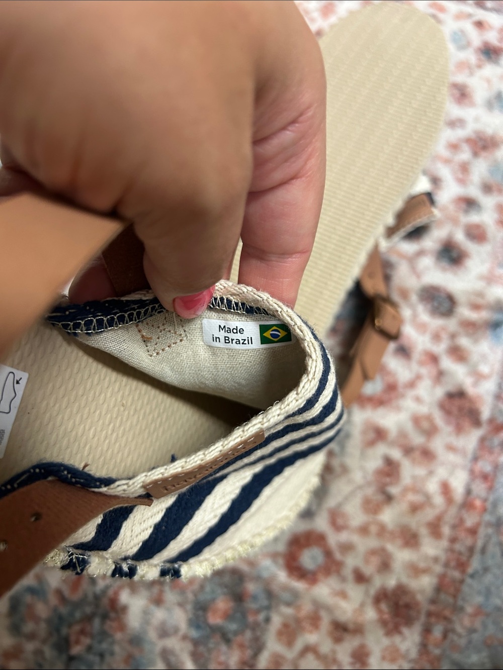 Havaianas Women’s Navy Striped Espadrille Slingback Sandals - Picture 8 of 8